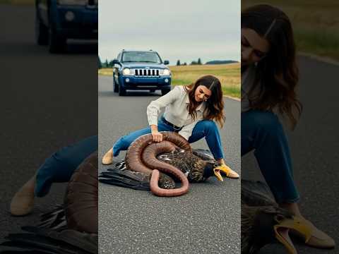 Brave Woman Saves Eagle From Deadly Giant Earthworm #wildlife  #rescue  #animals