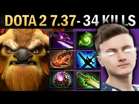 Earthshaker Dota 7.37 Miracle with 34 Kills and Refresher - TI14