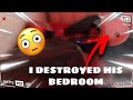 DESTROYING MY FRIENDS ROOM HE PUNCHED A HOLE IN THE WALL