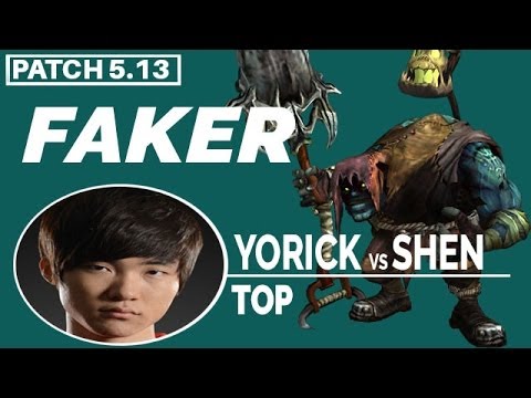 SKT T1 Faker Yorick vs Shen TOP Gameplay | S5 Challenger Ranked Solo Queue Replay