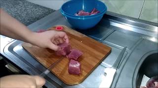 Sopa de Mandioca com carne!