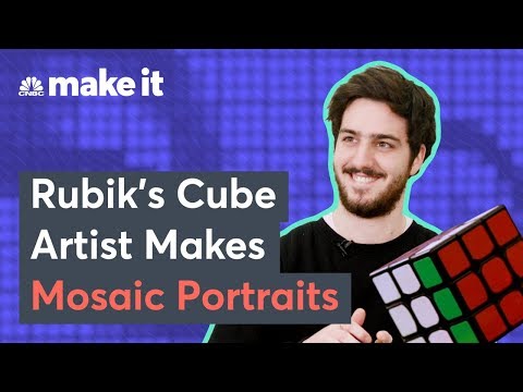 Como este artista italiano cria retratos em mosaico de cubos de Rubik