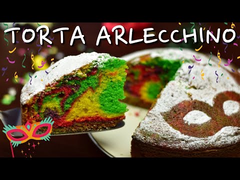 Golosa TORTA ARLECCHINO di Carnevale.Torta zebrata arcobaleno!