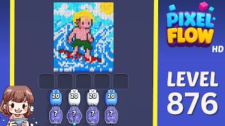 Pixel Flow Level 876 Solution Walkthrough