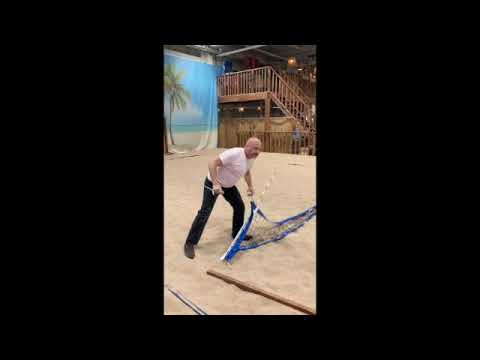 Ta ner och hänga upp nät