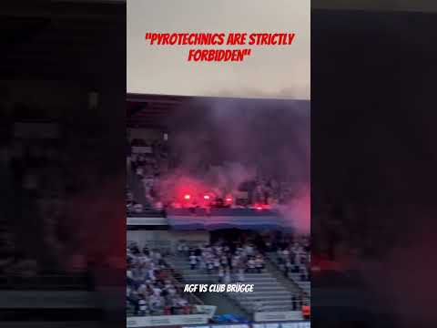 “Pyrotechnics are strictly forbidden” 🤪 AGF vs Club Brügge ⚽️ Crazy atmosphere 💪🏼 #pyro #fans