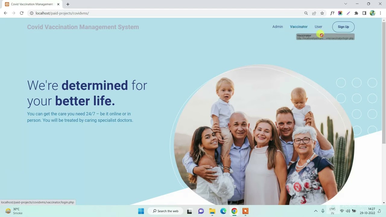 Covid Vaccination Management System using PHP and MySQL | PHPGurukul
