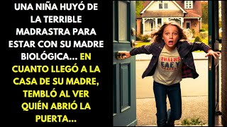 UNA NIÑA HUYÓ DE LA TERRIBLE MADRASTRA PARA ESTAR CON SU MADRE BIOLÓGICA... EN CUANTO LLEGÓ...