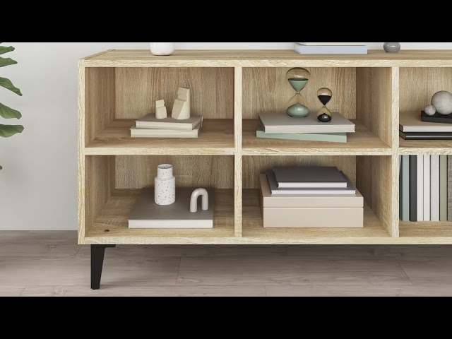 Video Teaser für 805953 vidaXL TV Cabinet with Metal Legs Sonoma Oak 103,5×30×50cm