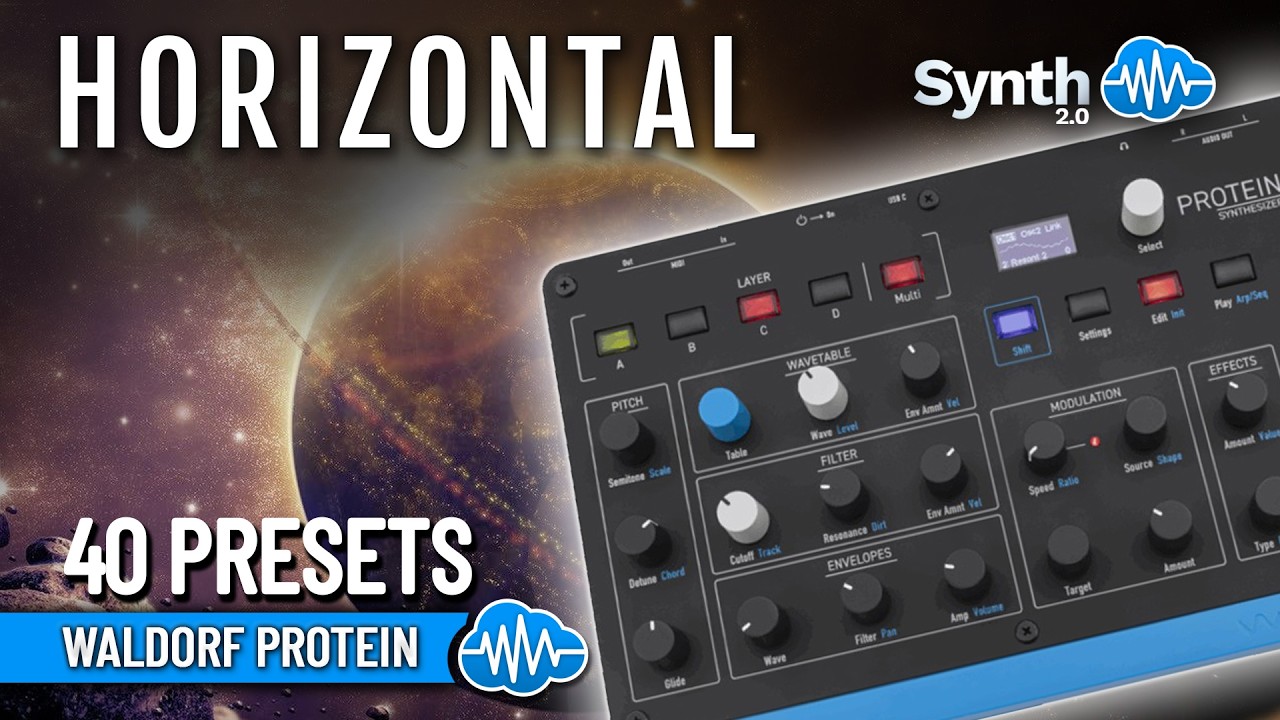 TPL098 - Horizontal - Waldorf Protein ( 40 presets ) - Video Preview 1