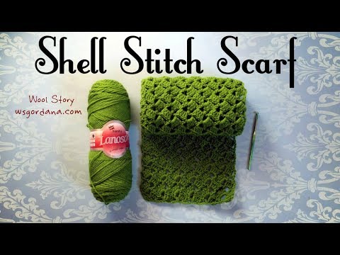 DIY Shell Stitch Scarf - Crochet Tutorial (Heklani šal)