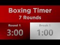 Boxing Timer 🔴 7 Rounds x 3 minute with + 1 minute Breaks 🥊 Training Timer 🥊 (No Music)