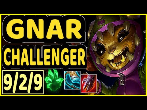 GNAR - 9/2/9 KDA MID CHALLENGER GAMEPLAY - KR