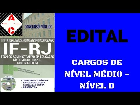 Edital Concurso IF-RJ 2016 - Cargos de Nível Médio - Nível D (Comum a Todos)