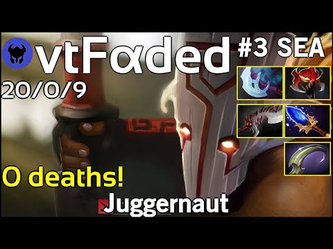 0 deaths! vtFded #3 SEA plays Juggernaut!!! Dota 2 - 8620 Avg MMR