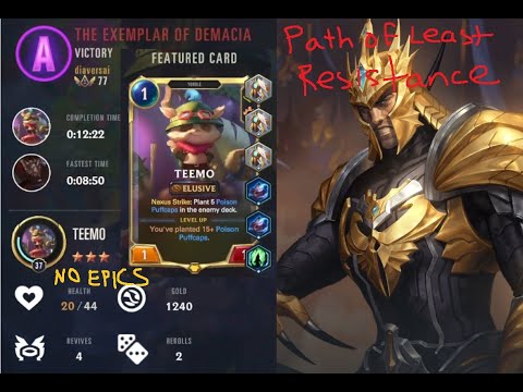 Teemo (3 star no epic) vs Jarvan IV - The Exemplar of Demacia - Legends of Runeterra
