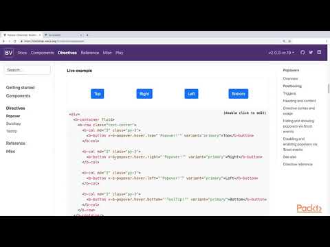 Hands-On Web Development:  Bootstrap-Vue Popovers Using Bootstrap V4 | packtpub.com