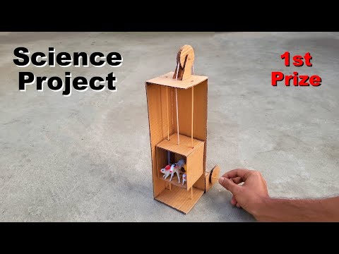 How to make lift model science project | Elevator working model