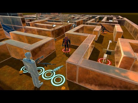 🔥FPS EXTREME DEATH RUN ALL GUNS IN HORROR MAZE - Animal Revolt Battle Simulator