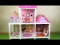 Домик для барби. Двухэтажный с куклами / House for Barbie. Two-storey with dolls ...