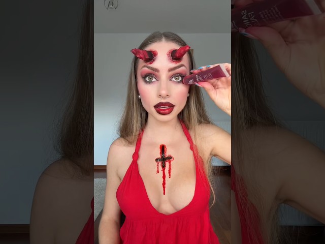 Vídeo relacionado con Carnavalife - Disfraz de diablo para mujer, disfraz de Halloween para niña, disfraz de Diablo Halloween, diablo de diablo, nudo+cola+falda tututu+Trident Diablo (40 cm, adulto, rojo metalizado)