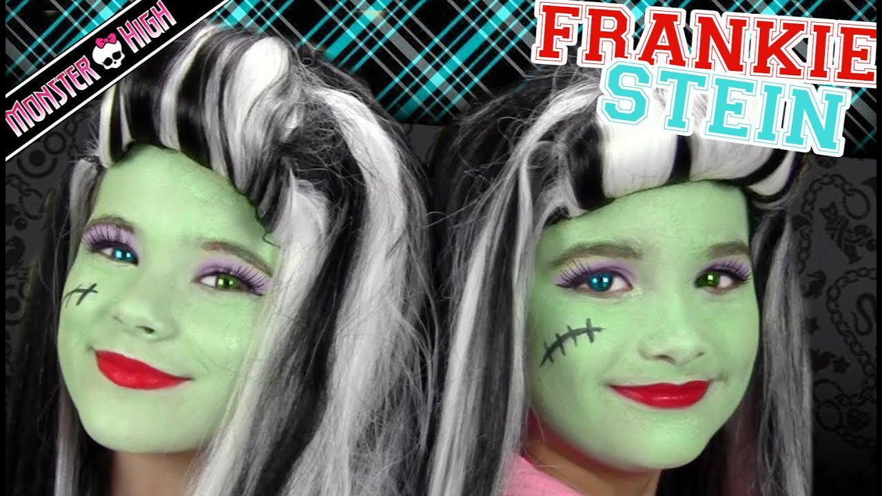 Watch video Frankie Stein Monster High Costume Makeup Tutorial for Halloween | Kittiesmama & Bratayley Now Frankie Stein Monster High Costume Makeup Tutorial for Halloween | Kittiesmama & Bratayley