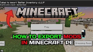 HOW TO EXPORT MODS IN MINECRAFT PE || STEP BY STEP GUIDE (2025)