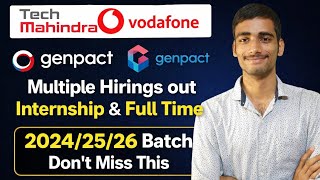 Tech Mahindra, Vodafone & Genpact Hiring 2026 | Freshers Apply Now!