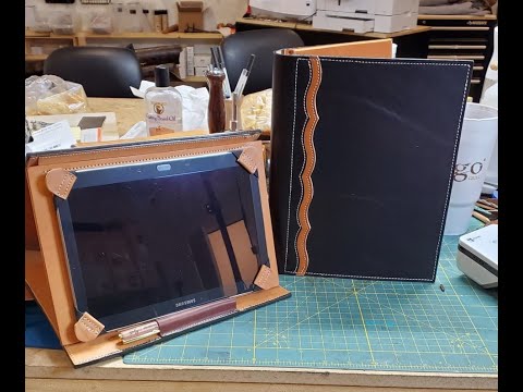 Making a leather tablet case with notepad and kickstand