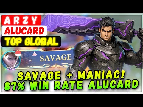 SAVAGE + MANIAC! 87% Win Rate Alucard [ Top Global Alucard ] A r z y - Mobile Legends Emblem & Build