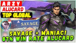 Download lagu SAVAGE   MANIAC! 87% Win Rate Alucard [ Top Global Alucard ] A r z y - Mobile Legends Emblem & Build mp3