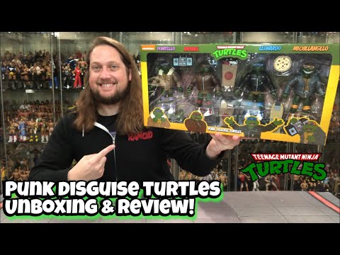 Punk Disguise Teenage Mutant Ninja Turtles 4 Pack NECA Unboxing & Review!