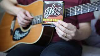 Video thumbnail for GHS vintage bronze 012-054 strings Test by 찬양의 기록 J.K Guitar & worship