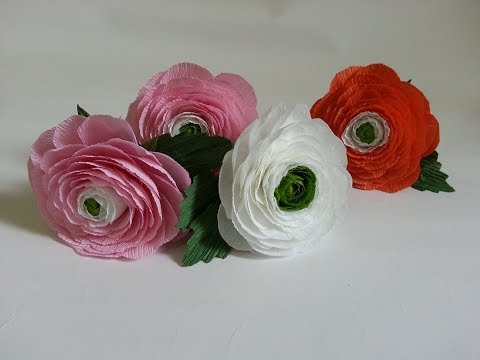 How To Make Persian Buttercup From Crepe Paper - Làm Hoa Mao Lương Giấy Nhún