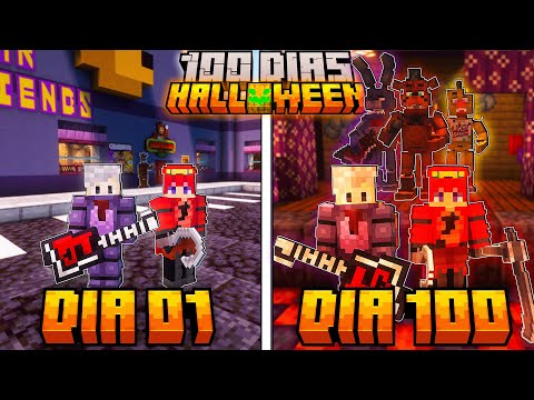 SOBREVIVI 100 DIAS no HALLOWEEN do FIVE NIGHT AT FREDDY'S no MINECRAFT