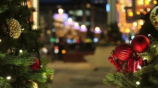 City Christmas Decoration Stock Video