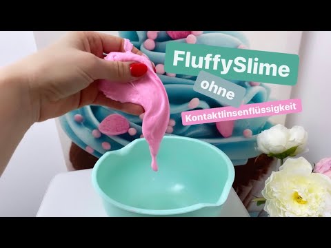 SlimeTini: Fluffy Slime OHNE Kontaktlinsenflüssigkeit / Kombilösung🙃💚 Schleim-Rezept! (Tutorial)