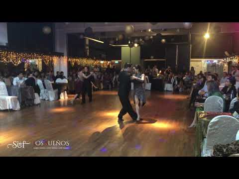  Leonel Hung-Yut Chen,    Hwayi Florencia,    Amelia Rambe,    and  Matthew Ferrol  are  dancing  to  "  Cristal  "  by  Aníbal Troilo  at  Singapore International Tango Festival  in  2018