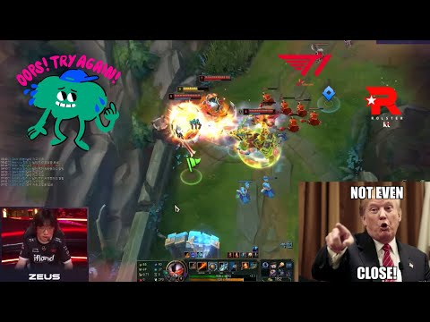 3 KT players can't take down T1 Zeus #t1 #leagueoflegends