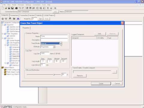LOYTEC L-INX Configurator - How to create trend objects [A008]