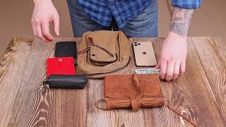 Практична чоловіча сумка через плече текстильна 21230 Vintage коричнева