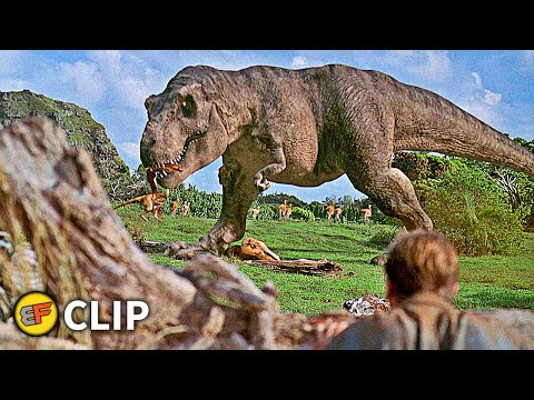 T-Rex Ambush - "They're Flocking This Way" Scene | Jurassic Park (1993) Movie Clip HD 4K