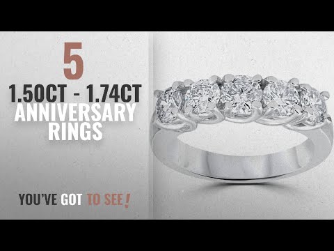 10 Best 1.50Ct - 1.74Ct Anniversary Rings: 1 1/2ct Diamond Wedding Anniversary Band 14k White Gold
