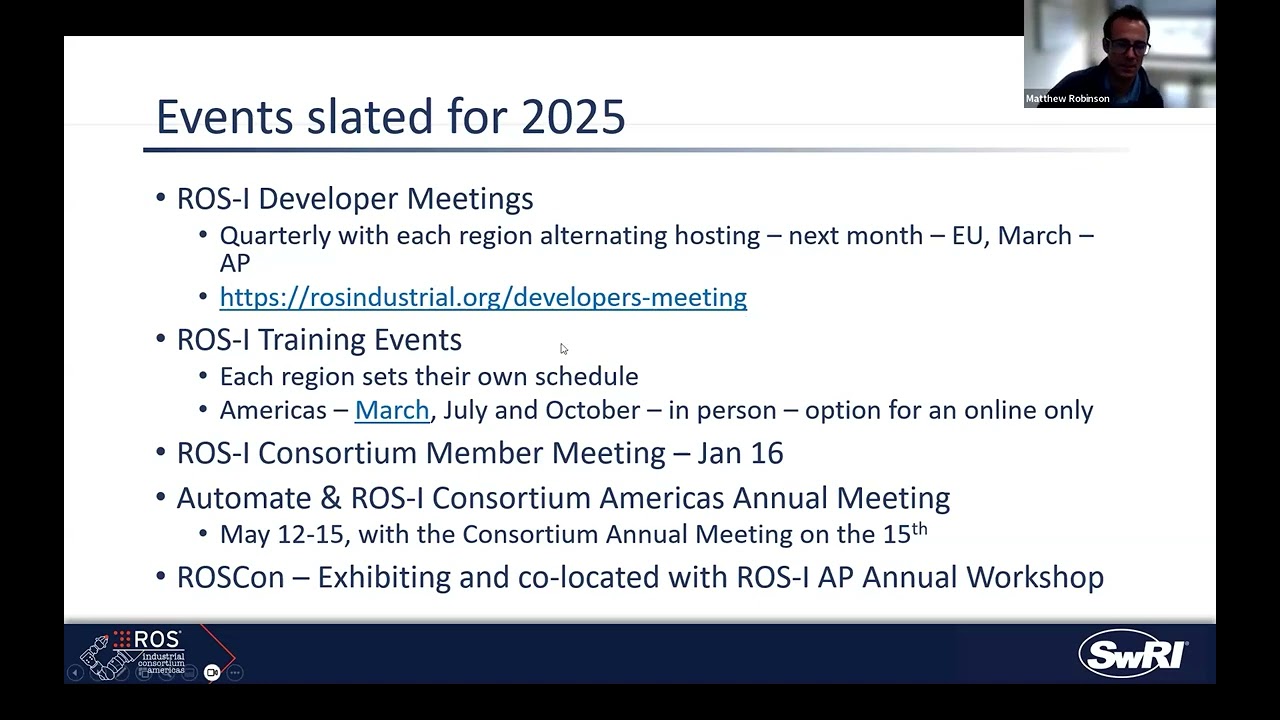 ROS-I Jan 2025 Devs Meeting - Americas