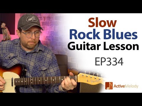 Slow rock blues guitar solo that you can play by yourself - Blues Guitar Tutorial - EP334