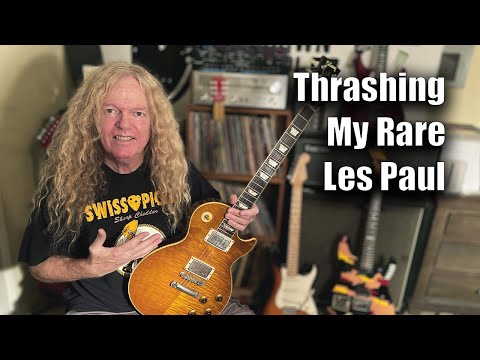 Thrashing My Rare Les Paul before I Plek it.