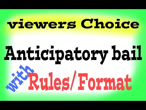 Format of Anticipatory bail application:: Viewers Choice. Video