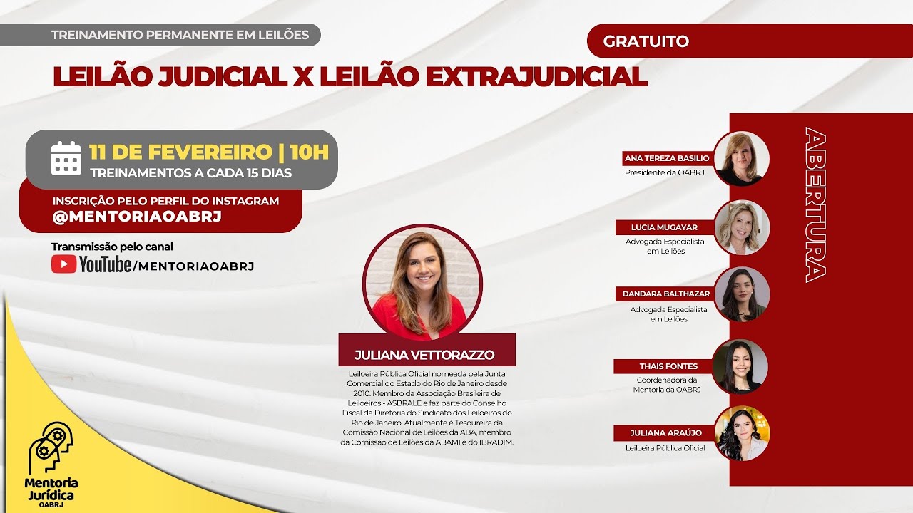 Leilão Judicial x Leilão Extrajudicial - Treinamento Leilões - 11/02 -10h