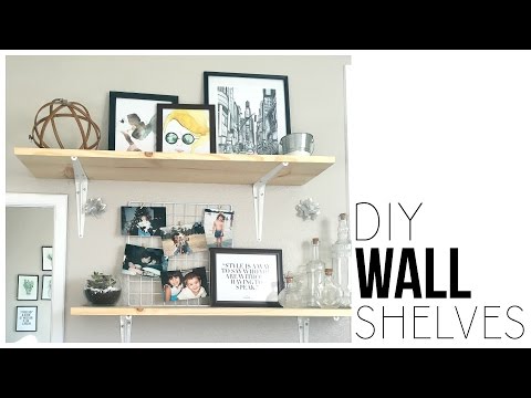 Part of a video titled DIY Wall Shelves | Make Shelves For Under $13 - YouTube