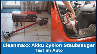 CLEANmaxx Akku-Zyklon-Staubsauger (beutellos) || Test im Auto (Auto aussaugen)